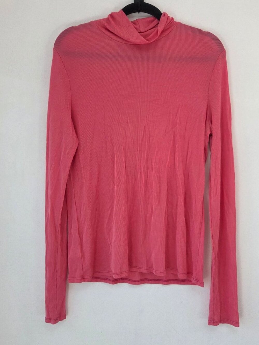 St. John Nuda Pink Long Sleeve Turtleneck Blouse Top Shirt Stretch Women's L